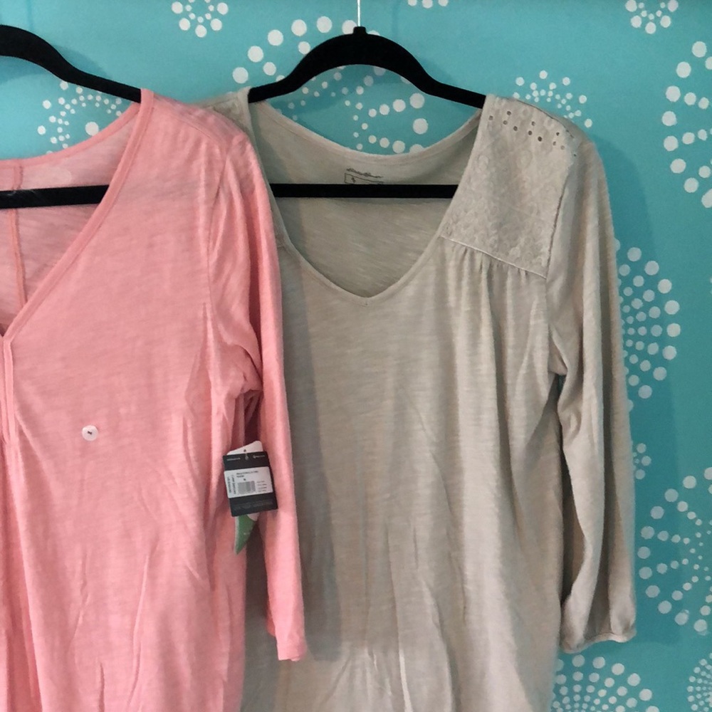 Eddie Bauer Tunics pink and tan M tunics
